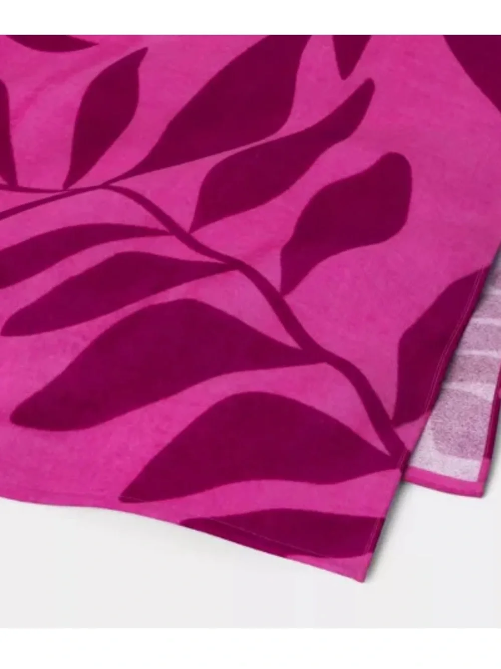 Sun Squad Pink Leaf Print Beach Towel